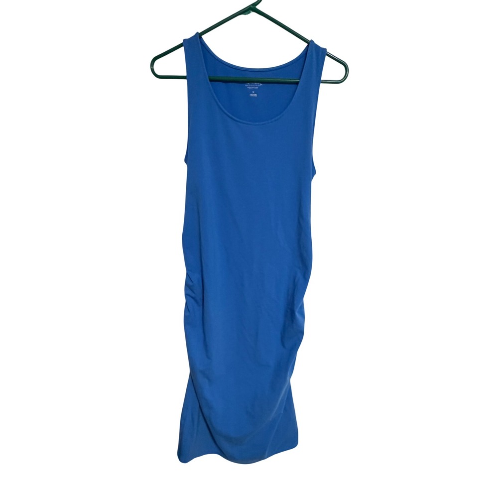 Isabel Maternity Blue‎ Ruched Side Tank Bodycon Dress Size M Medium Sleeveless
